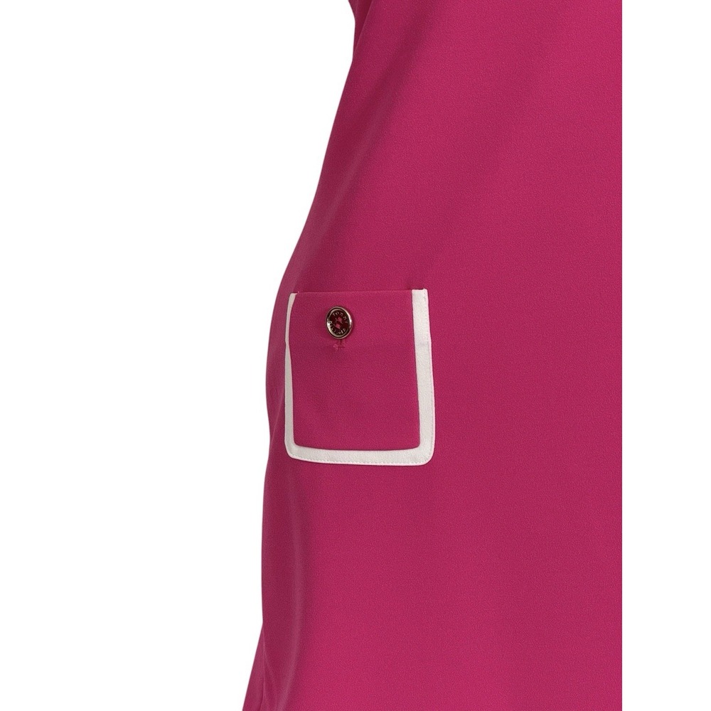 Tommy Hilfiger Womens Size 4 Knee Length Dress Pink Short Sleeve Faux Pocket - Picture 3 of 8